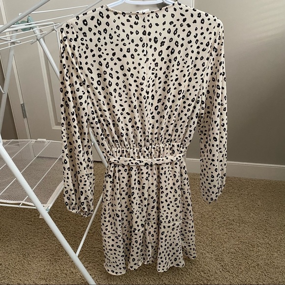 Leopard Print Long Sleeve Dress - Size Small - Picture 2 of 4